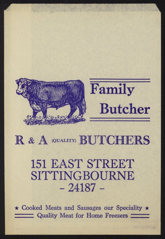 Advertisement for R & A Butchers by English School