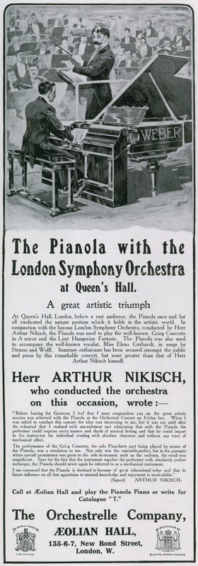 Advertisement for Pianola by English School