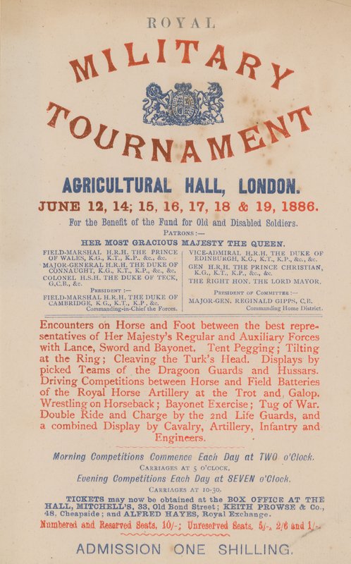 Advertisement for the Royal Military Tournament by English School