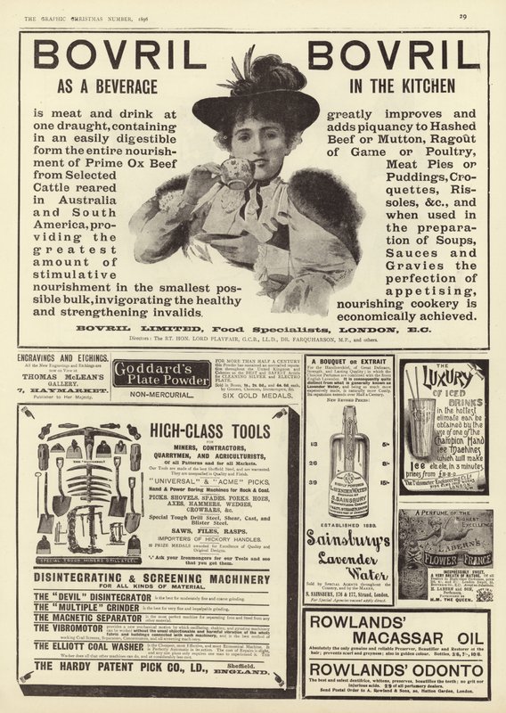 Advertising spread from The Graphic Christmas Number 1896 by English School