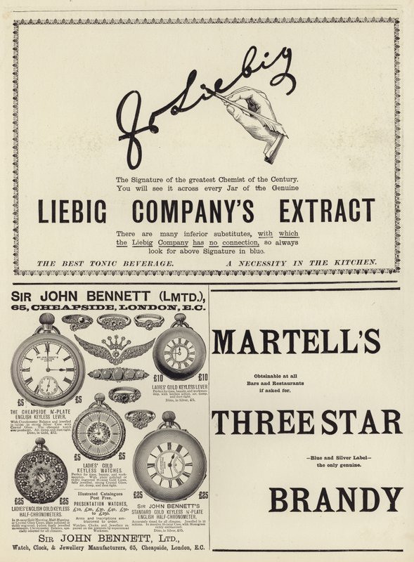 Advertising spread from The Graphic Christmas Number 1897 by English School