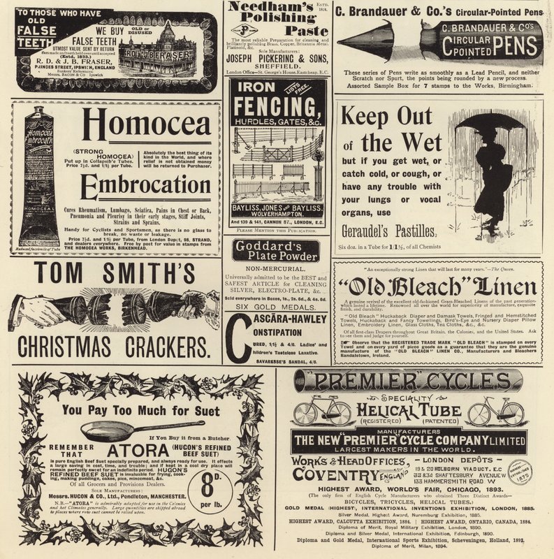 Advertising spread from The Graphic Christmas Number 1897 by English School