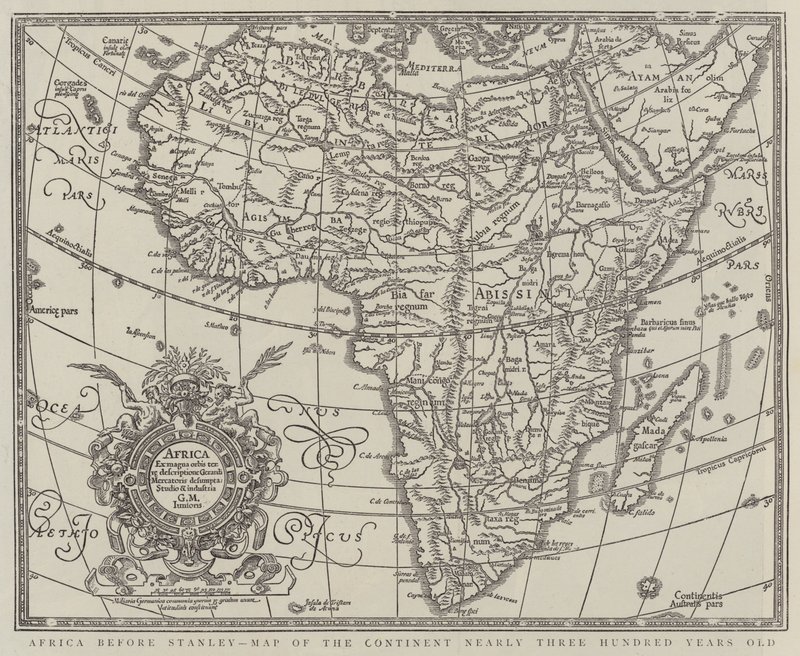 Africa before Stanley, Map of the Continent nearly Three Hundred Years Old by English School