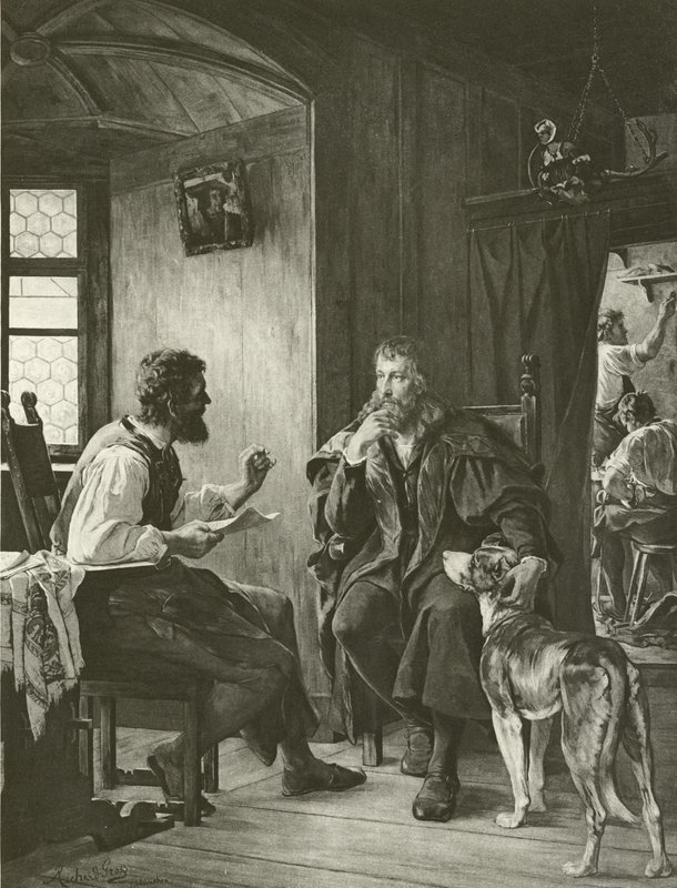 Albert Durer visits Hans Sachs by English School
