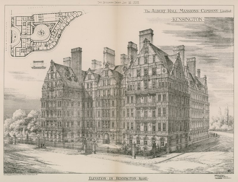 Albert Hall Mansions, Kensington, London by English School