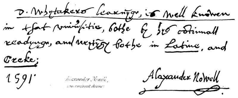 Alexander Nowell, an eminent divine by English School