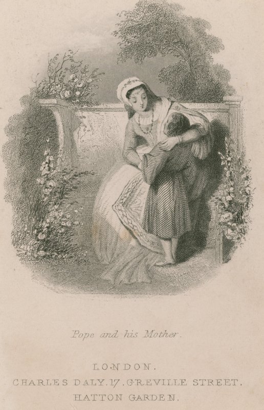 Alexander Pope as a boy with his mother by English School