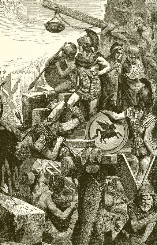 Alexander the Great at the Siege of Tyre by English School