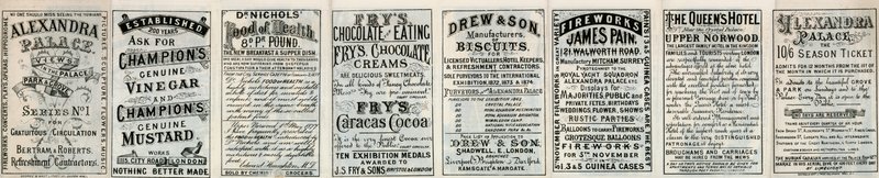 Alexandra Palace - Advertisements on Back of Brochure by English School