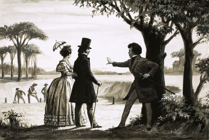 Alexandre Dumas Surveys His Estate by English School