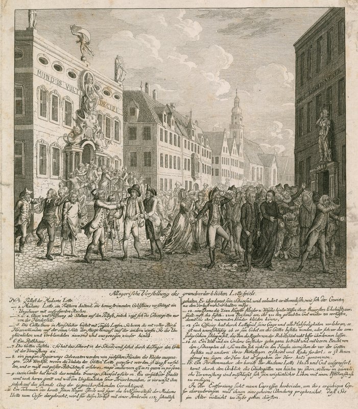 Allegorical representation of the grand lottery illusion by English School
