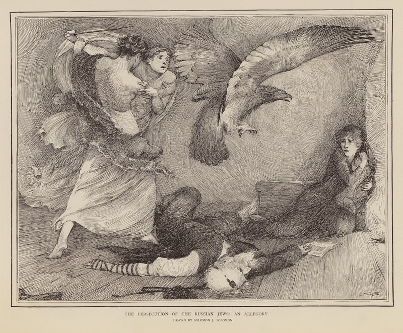 Allegory Showing the Persecution of the Russian Jews by English School
