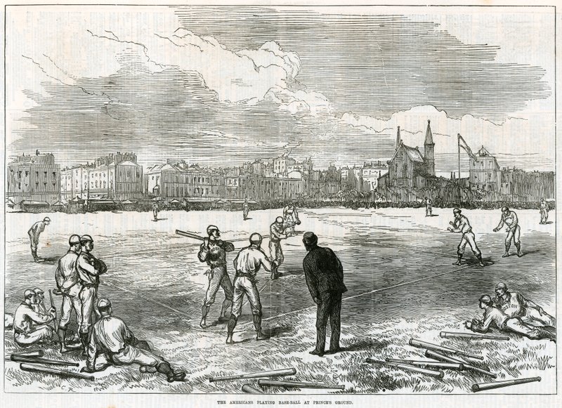 Americans Playing Baseball at the Princes Grounds by English School