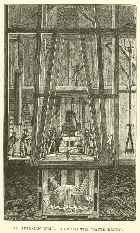 An Artesian Well, showing the Water Rising by English School
