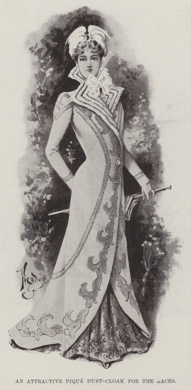 An Attractive Pique Dust-Cloak for the Races by English School
