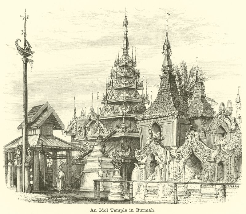 An Idol Temple in Burmah by English School