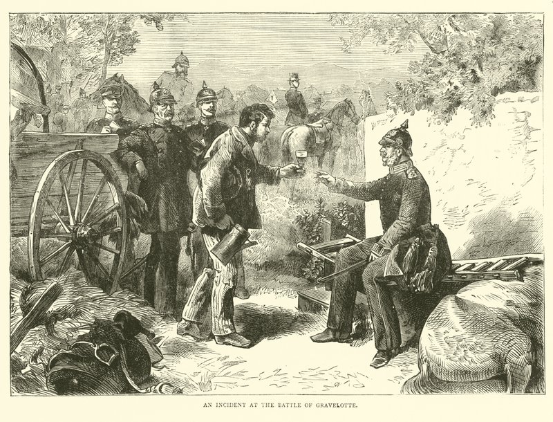 An incident at the Battle of Gravelotte, August 1870 by English School
