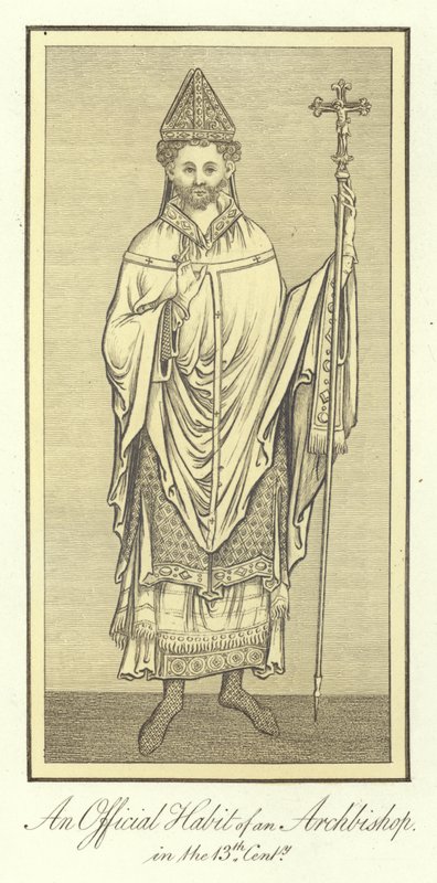An Official Habit of an Archbishop in the 13th Century by English School