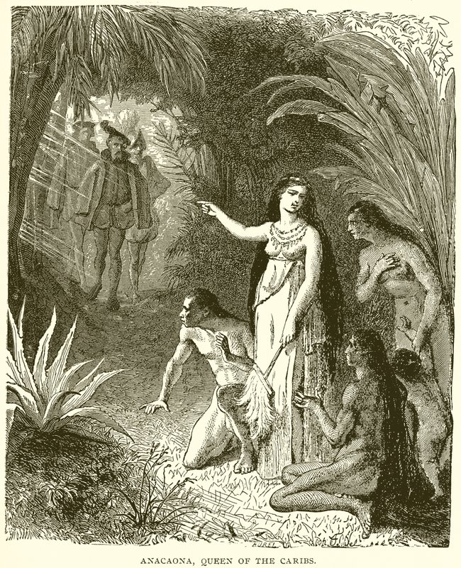 Anacaona, Queen of the Caribs by English School