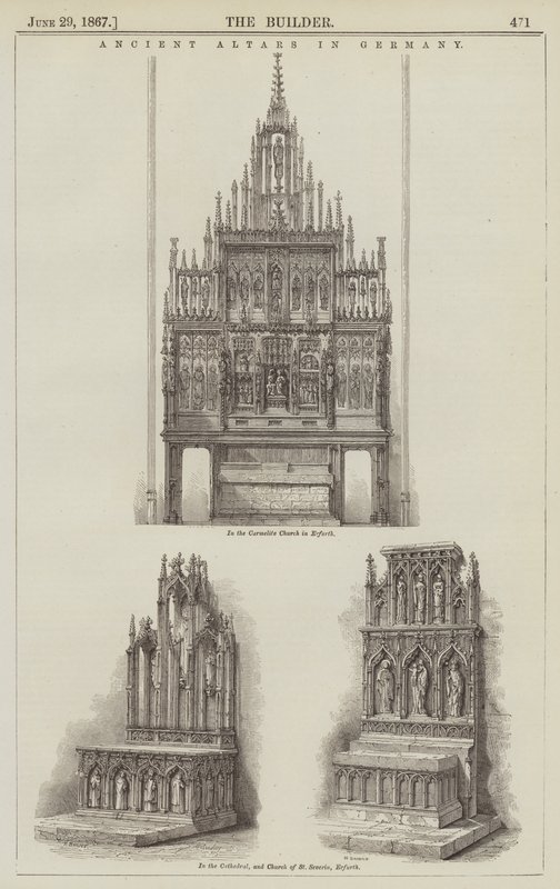 Ancient Altars in Germany (engraving) by English School
