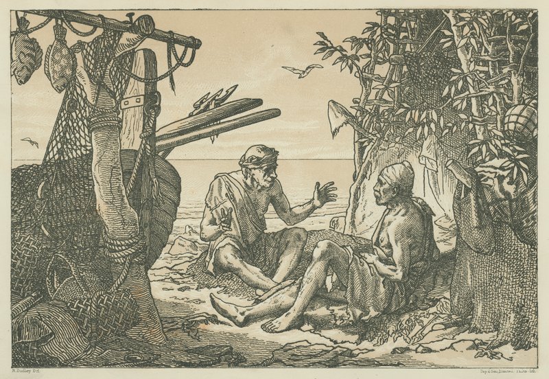 Ancient Greek Fishermen by English School
