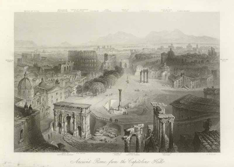 Ancient Rome from the Capitoline Hills by English School