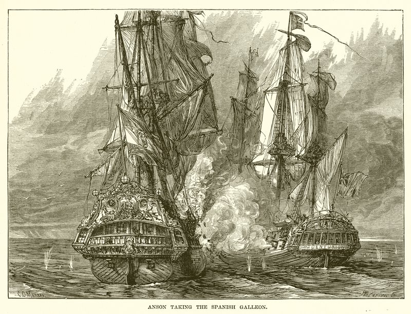 Anson Taking Spanish Galleon by English School