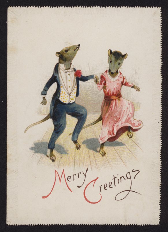 Anthropomorphic mice dancing by English School