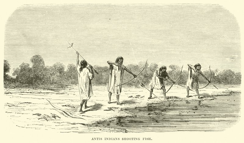 Antis Indians shooting fish by English School