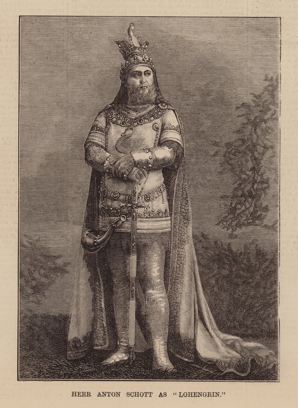 Anton Schott as Lohengrin by English School