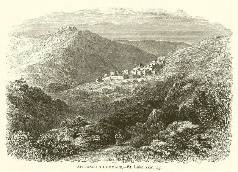 Approach to Emmaus, St Luke, xxiv by English School