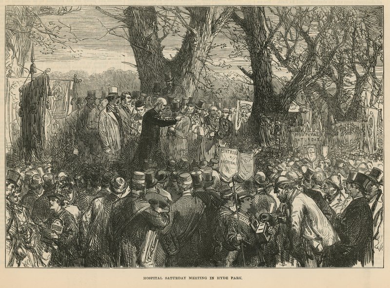 Archbishop Manning addressing the meeting in Hyde Park by English School