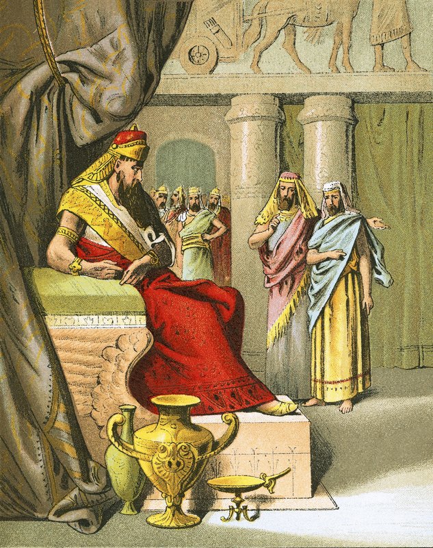 Arioch Brings in Daniel to the King by English School