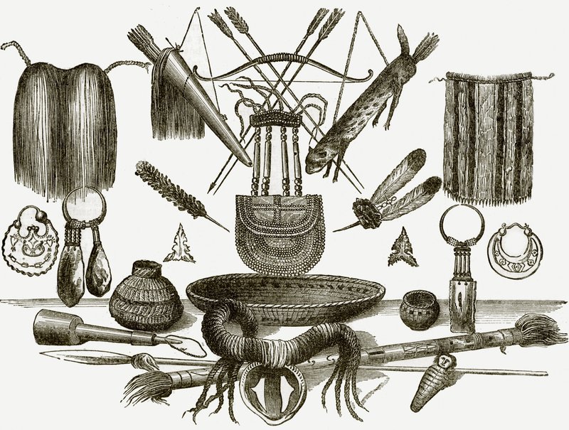 Arms, Ornaments, and Utensils of the Indians by English School