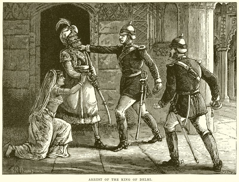 Arrest of the King of Delhi by English School