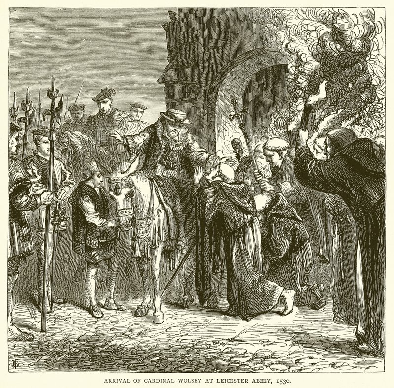 Arrival of Cardinal Wolsey at Leicester Abbey, 1530 by English School