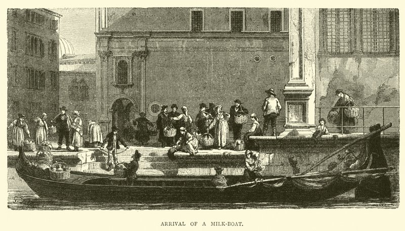Arrival of a Milk-boat by English School