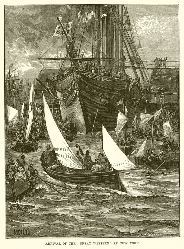 Arrival of the Great Western at New York by English School