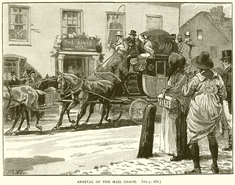 Arrival of the Mail Coach by English School