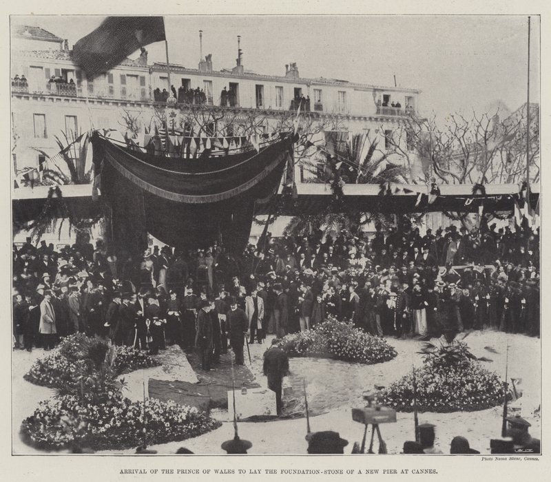 Arrival of the Prince of Wales to lay the Foundation-Stone of a New Pier at Cannes by English School