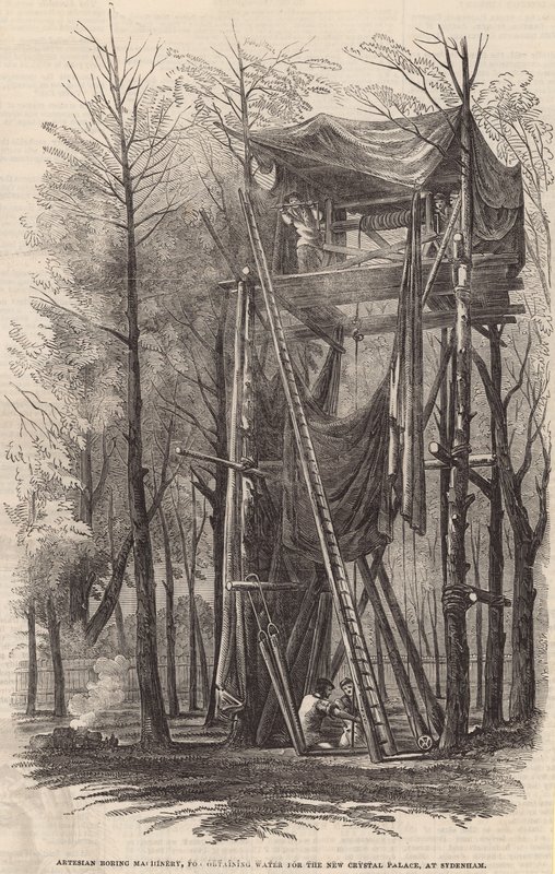 Artesian Boring Machinery for Obtaining Water for the New Crystal Palace by English School