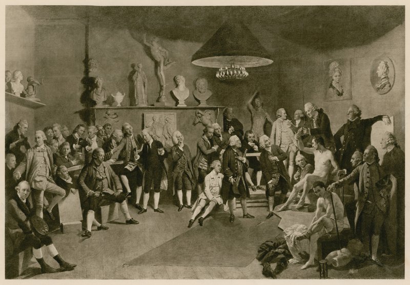 Artists Meeting for Sketching Nudes by English School