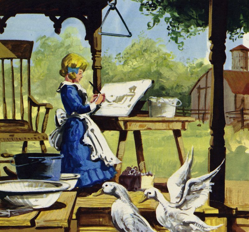 As a child, Anna Mary Robertson enjoyed painting by English School