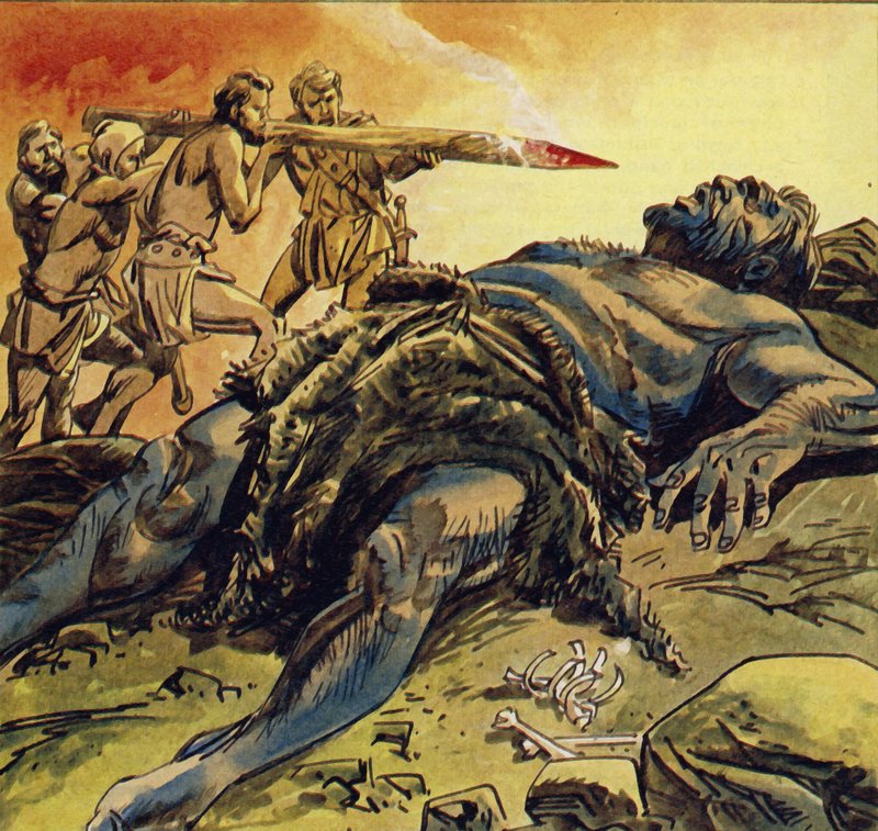As the Cyclops lay sleeping, Ulysses and his men blinded him by English School