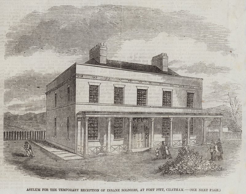 Asylum for the Temporary Reception of Insane Soldiers, at Fort Pitt, Chatham by English School