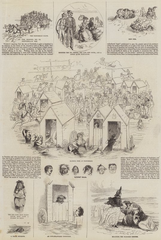 At the Seaside (engraving) by English School