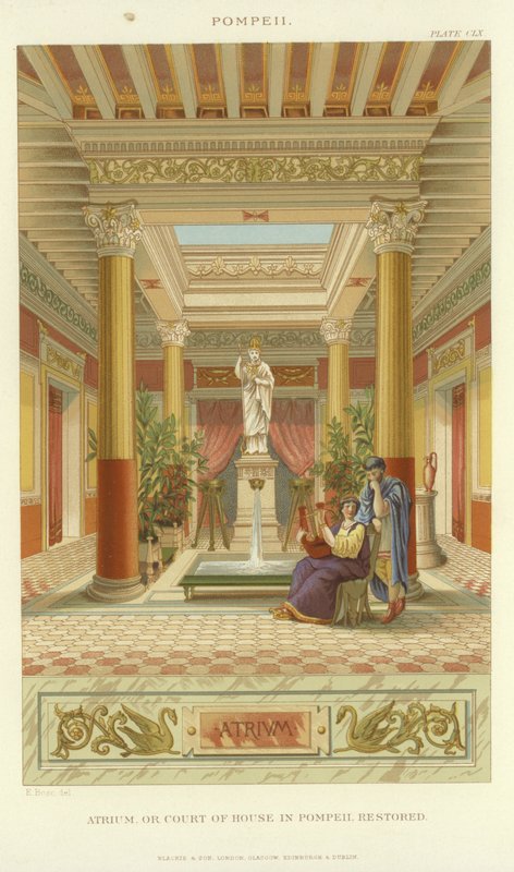 Atrium or Court of House in Pompeii by English School