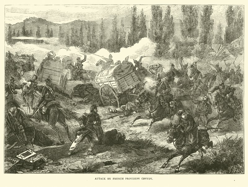 Attack on French provision convoy, September 1870 by English School