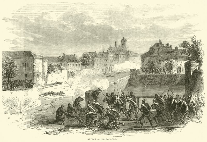 Attack on Le Bourget, October 1870 by English School