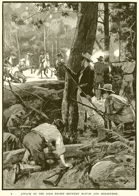 Attack on the Gold Escort between McIvor and Melbourne by English School
